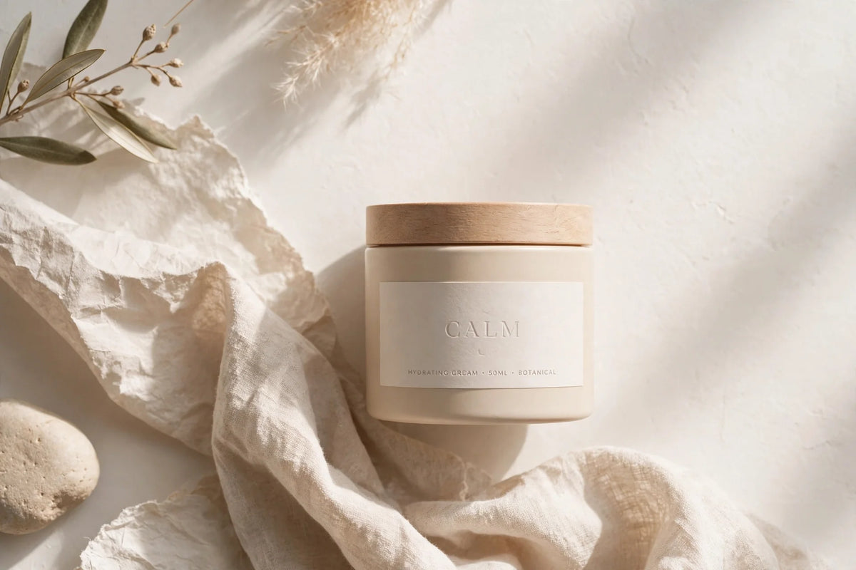 minimalist product display with soft lighting and subtle textures on a neutral background