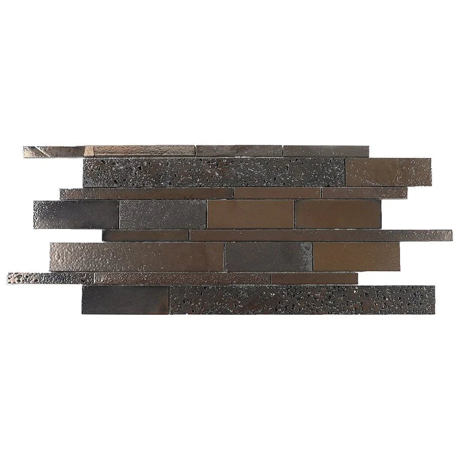 Art Lava Ledger Bronze Mosaic Tile